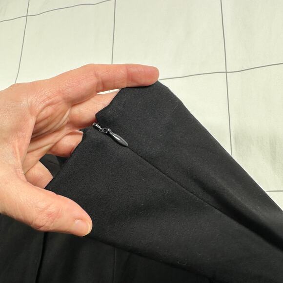 Quince Pants Women Medium Black Ponte Knit Super Wide Leg Ultra Stretch Side Zip - Picture 7 of 13